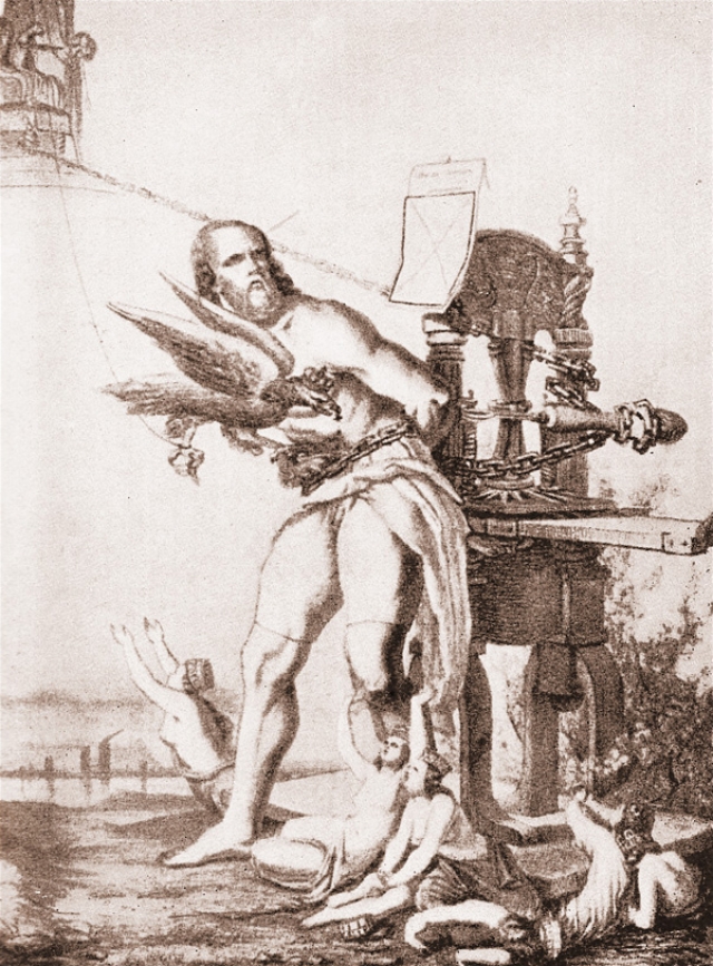 Маркс в образе Прометея. Карикатура 1843 года