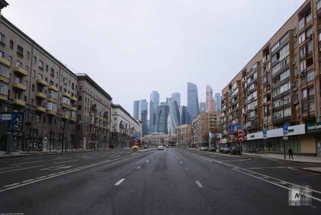 Опустевшая Москва в период режима ограничений весной 2020 года