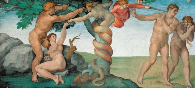 Микеланджело Буонарроти. Грехопадение и Изгнание из рая. 1512