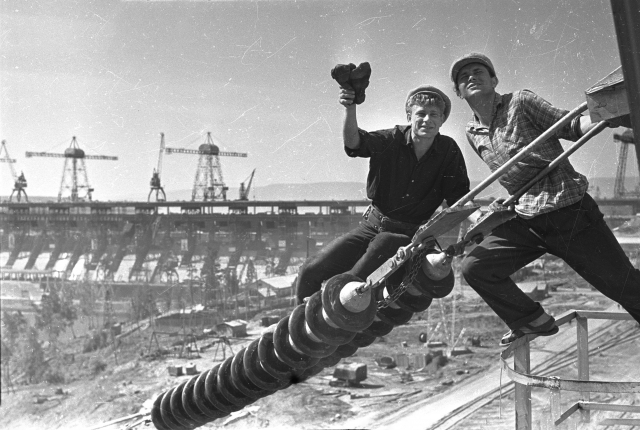 Строительство Братской ГЭС. 1961