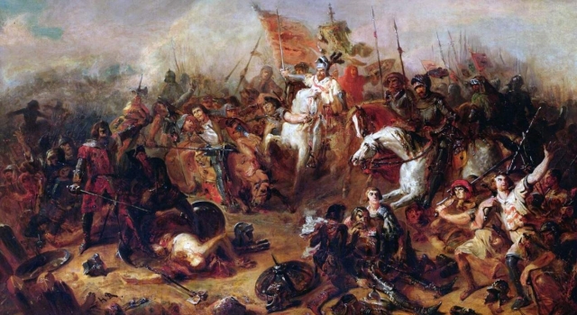 Франсуа Дебон. Битва при Гастингсе между англосаксонской армией короля Гарольда и войсками нормандского герцога Вильгельма в 1066 году. 1845
