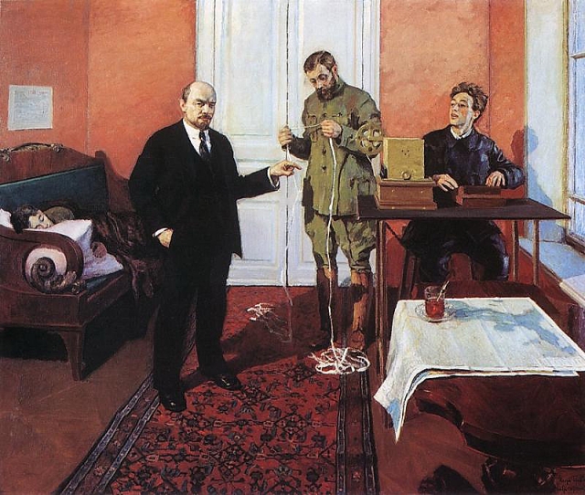Игорь Грабарь. В. И. Ленин у прямого провода. 1927—1933