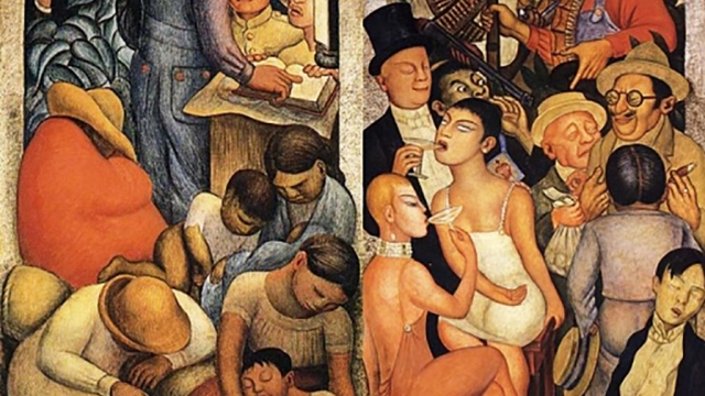 Диего Ривера. Ночь бедных. Ночь богатых (фрагмент). 1928