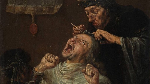 Франсуа Вервилт. Удаление камня глупости (фрагмент). XVII век