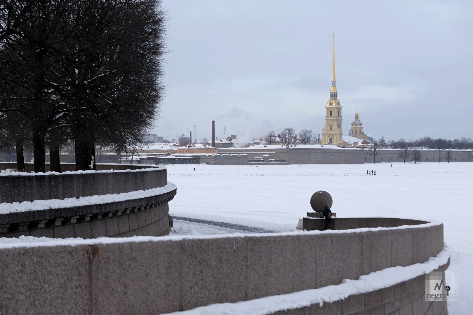 Стрелка Васильевского острова Санкт-Петербург зимой