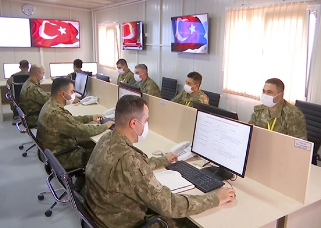Российские и турецкие военнослужащие совместно осуществляют мониторинг обстановки в Нагорном Карабахе
