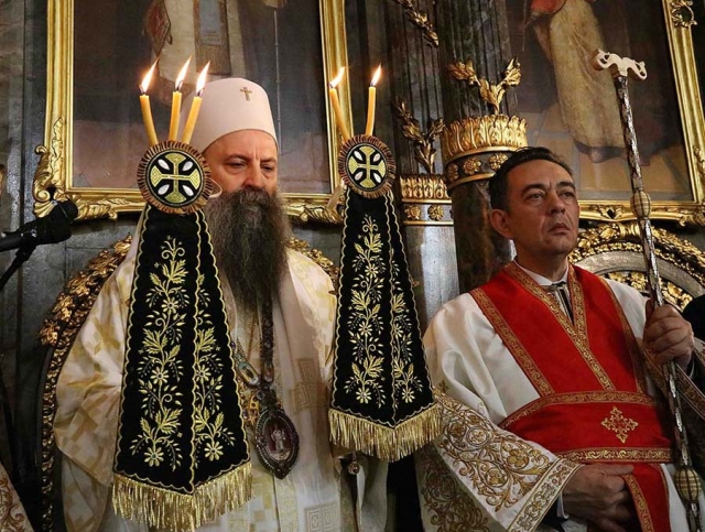 Церемония интронизации патриарха Сербского Порфирия