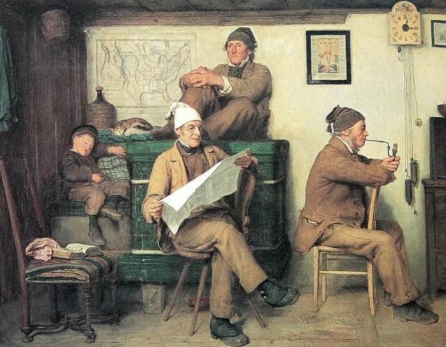 Альберт Анкер. Фермеры и газеты. 1867