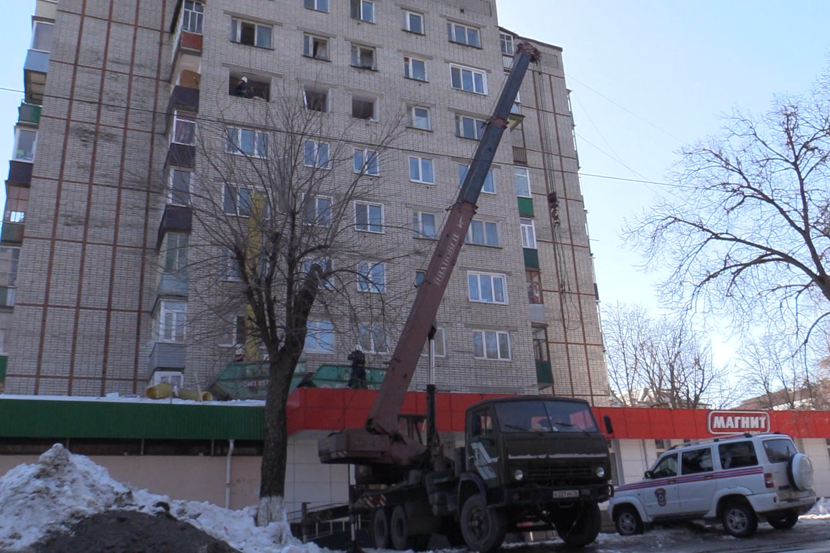 Дом в Зеленодольске, пострадавший в результата взрыва газа 