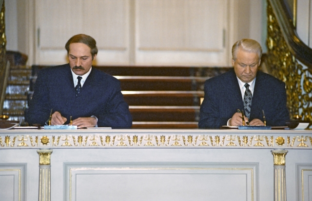 Подписания договора об образовании Союза России и Белоруссии. 1997 