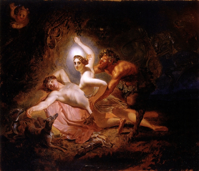 Карл Брюллов. Диана, Эндимион и Сатир. 1849