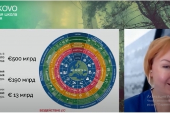 Слайд из доклада Татьяны Митровой на низкоуглеродном диалоге СКОЛКОВО «Моделирование сценариев декарбонизации и адаптации роль в принятии политических и экономических решений»