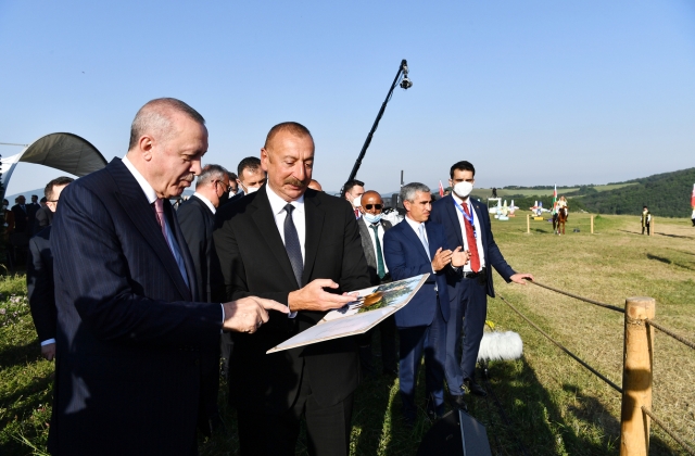 Реджеп Тайип Эрдоган и Ильхам Алиев в Шуше. 15 июня 2021 года