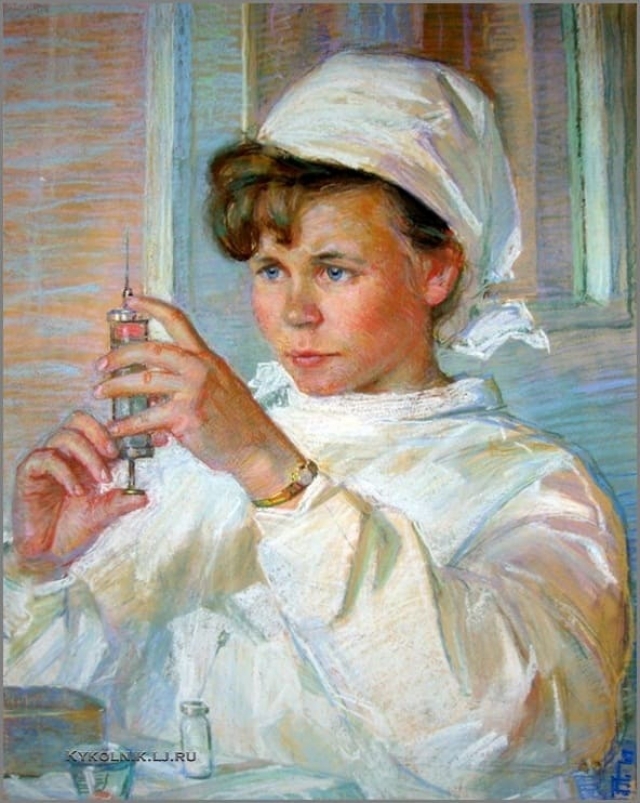 Пласкеев Геннадий Валентинович (1934) «Портрет медсестры» 1950-е