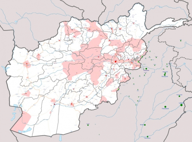 Талибан (организация, деятельность которой запрещена в РФ). Белым цветом обозначены территории, контролируемые талибами на июль 2021 года