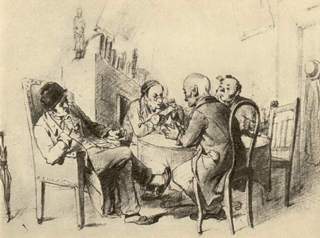 Политики. Рисунок карандашом. 1863 ГТГ