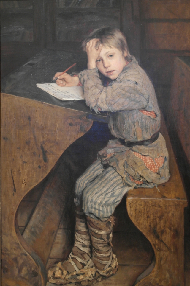 Николай Богданов-Бельский. Дети на уроке. 1903