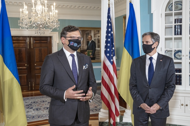 Министр иностранных дел Украины Дмитрий Кулеба и госсекретарь США Энтони Блинкен 