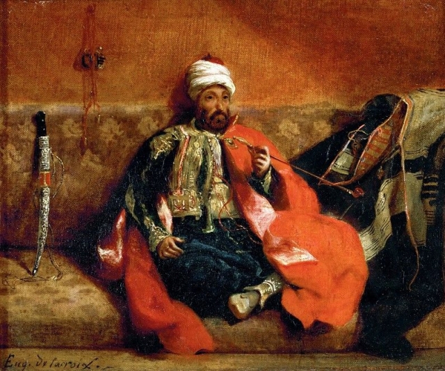 Эжен Делакруа. Турок, курящий на диване. 1834