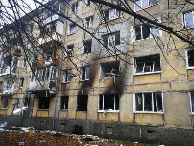 Дом в Балтийске после взрыва газа 