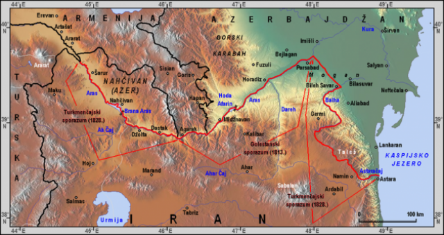 Граница между Ираном, Арменией и Азербайджаном 