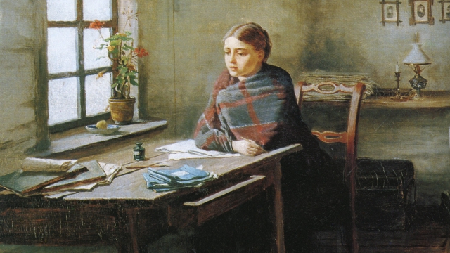 Константин Трутовский. Сельская учительница (фрагмент). 1883