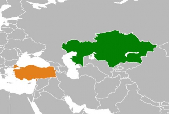  Турция и Казахстан на карте. 