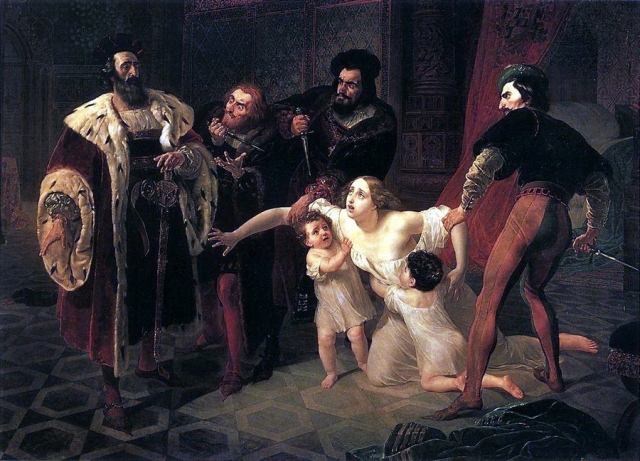 Карл Брюллов. Смерть Инессы де Кастро. 1834