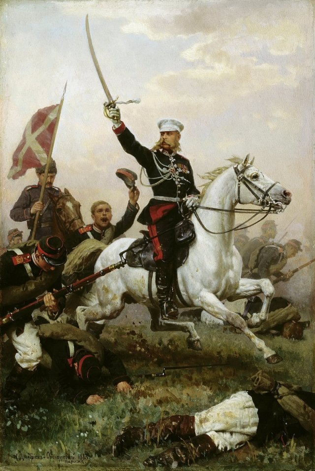 Николай Дмитриев-Оренбургский. Генерал М. Д. Скобелев на коне. 1883 г