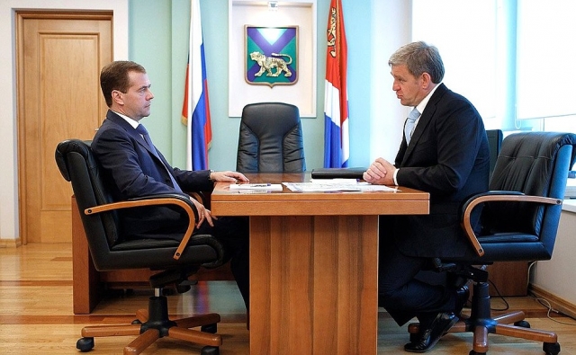 Дмитрий Медведев и Сергей Дарькин 