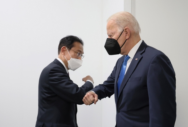 Премьер-министр Японии Фумио Кисида и президент США Джо Байден