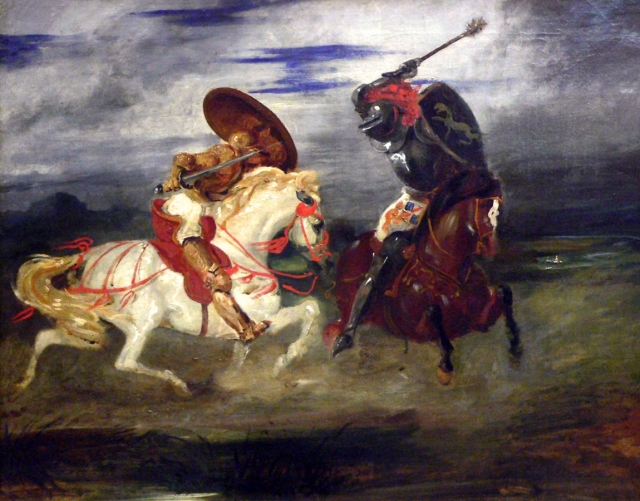 Эжен Делакруа. Битва рыцарей. 1824