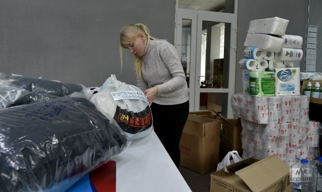 Сбор гуманитарной помощи для беженцев из Донбасса