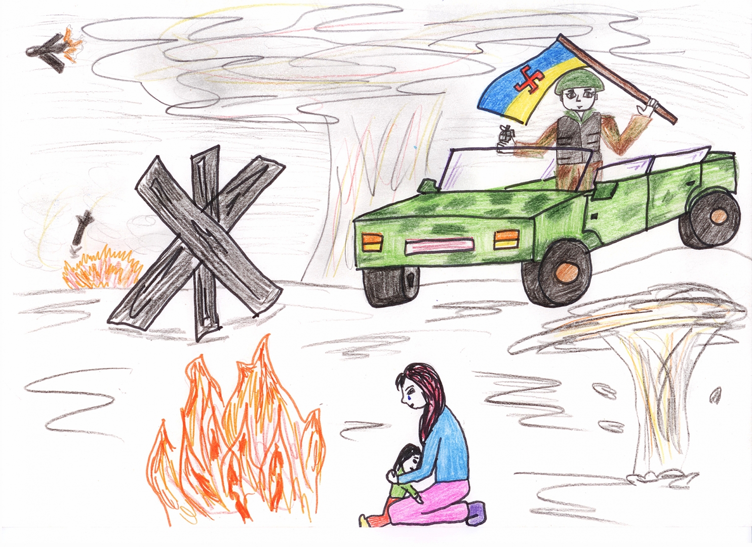 Рисунки детей Донбасса о войне
