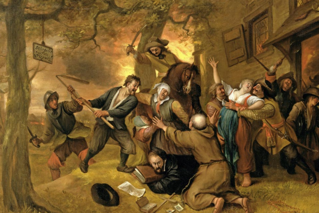 Ян Стен. Нападение мародеров на крестьян. 1660-е
