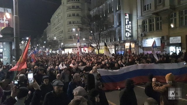 Жители Белграда вышли на митинг за Россию. 04.03.2022