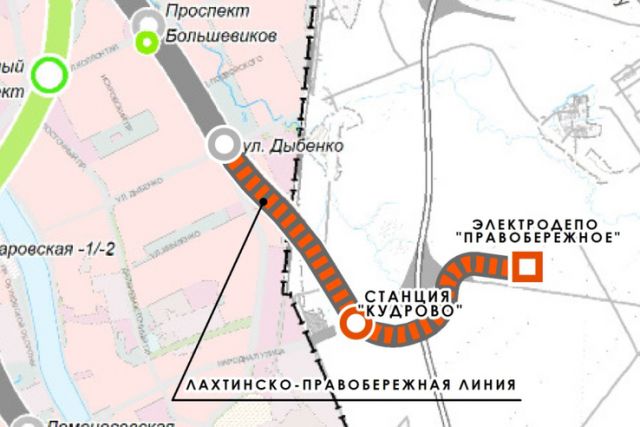 Проект планировки территории для электродепо «Правобережное», на базе которого откроется новая станция метро «Кудрово»