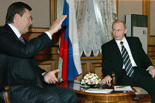 Виктор Янукович встрече с Владимиром Путиным в декабре 2006 года