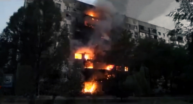 Пожар в жилом доме в Шахтёрске, 3 августа 2014 года