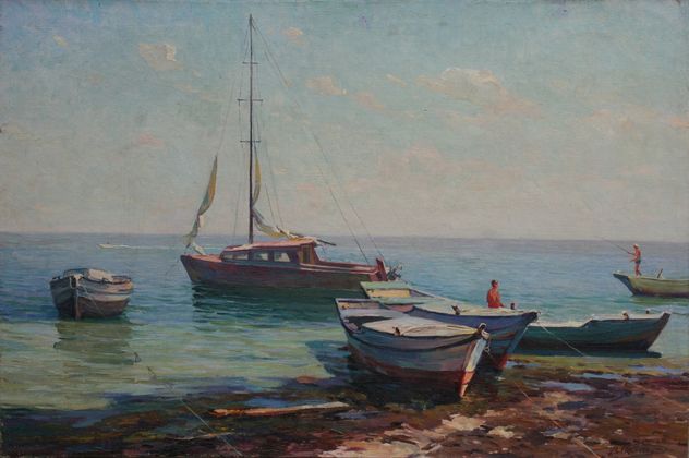 Виктор Севец. Лодки в Геническе. 1960-е