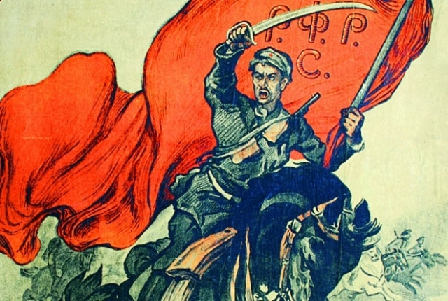Плакат РСФСР «На коня, пролетарий!». 1919 (фрагмент)