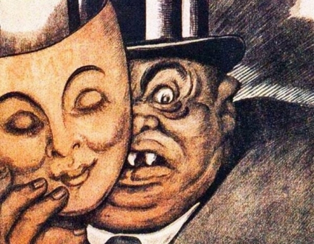 Лицемерие. Антанта. Под маской мира. Советский плакат. 1920 (фрагмент)