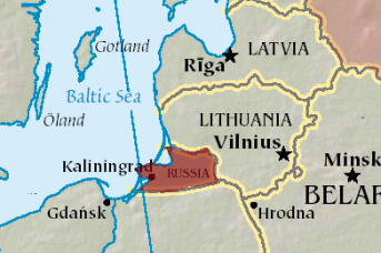 Калининград на карте