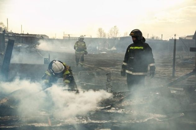 Ландшафтный пожар в Туве