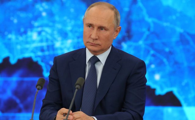 Владимир Путин на ежегодной пресс-конференции в 2020 году