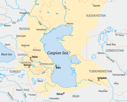 Карта Каспийского моря