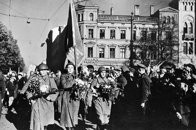 Освобождение Риги Красной армией. 1944