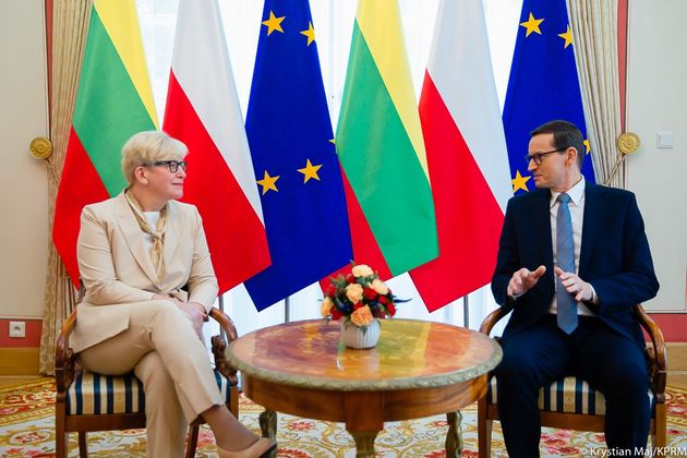 Встреча премьер-министра Литвы Ингриды Шимоните и премьер-министра Польши Матеуша Моравецкого в Варшаве, 2021