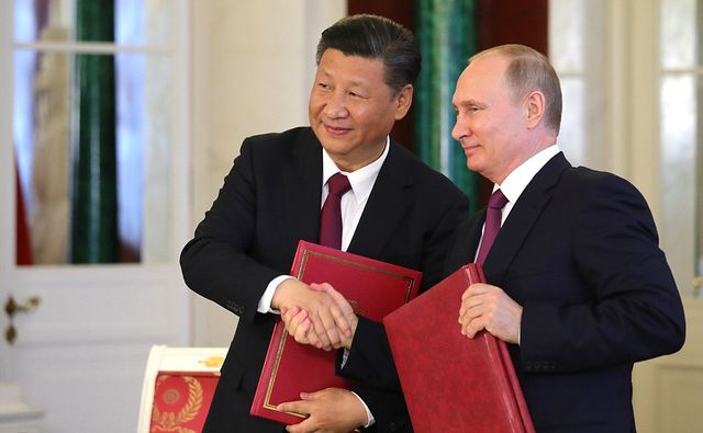 Переговоры Владимира Путина с Председателем Китайской Народной Республики Си Цзиньпином.