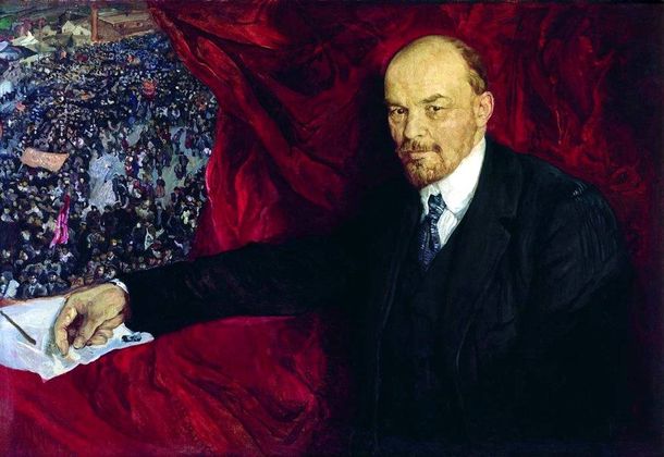 Исаак Бродский. Ленин и манифестация. 1919